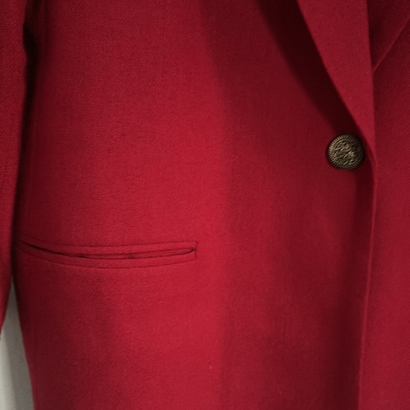 Vintage Requirements Wool Blend Red Womens Blazer Size 16 - Picture 4 of 7